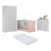 Quarto Infantil Completo com Colchão Incluso Algodão Doce Multimóveis MP4253 Quarto Infantil Completo com Colchão Incluso Algodão Doce Multimóveis MP4253