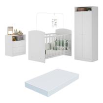 Quarto Infantil Completo Com Colchão Incluso Doçura Multimóveis Branco