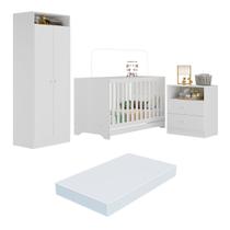 Quarto Infantil Completo Com Colchão Incluso Encanto Multimóveis Branco