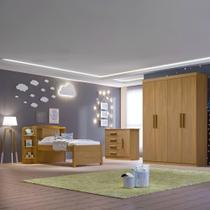 Quarto Infantil Completo com Guarda-Roupa Cama 100% MDF e Cômoda Angel Cinamomo Quarto Infantil Completo com Guarda-Roupa Cama 100% MDF e Cômoda Angel Cinamomo