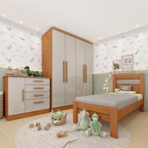 Quarto Infantil Completo com Guarda-Roupa Cômoda e Cama 100% MDF Harmonia Espresso Móveis Cinamomo / Off White Quarto Infantil Completo com Guarda-Roupa Cômoda e Cama 100% MDF Harmonia Espresso Móveis Cinamomo / Off White