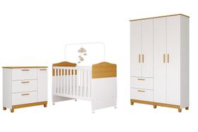 Quarto Infantil Completo Cômoda Roupeiro E Berço Jujuba