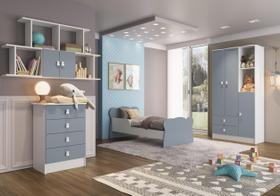 Quarto Infantil Completo Docinho com Guarda-Roupa 3 Portas, Cômoda, Mini Cama e Nicho Espresso Móvei Quarto Infantil Completo Docinho com Guarda-Roupa 3 Portas, Cômoda, Mini Cama e Nicho Espresso Móvei