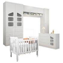 Quarto Infantil Completo Eloisa com Berço Lila Branco - Phoenix Baby