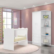 Quarto Infantil Completo Estrela 2 Portas 3 Gavetas Branco - Pnr Móveis Quarto Infantil Completo Estrela 2 Portas 3 Gavetas Branco - Pnr Móveis