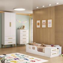 Quarto Infantil Completo Guarda-roupa 2 Portas 2 Gavetas com Cômoda e Cama Magia Espresso Móveis Quarto Infantil Completo Guarda-roupa 2 Portas 2 Gavetas com Cômoda e Cama Magia Espresso Móveis