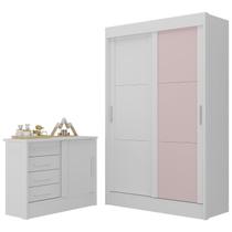 Quarto Infantil Completo Guarda-roupa 2 Portas 2 Gavetas com Cômoda Maya Espresso Móveis