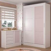 Quarto Infantil Completo Guarda-roupa 2 Portas 2 Gavetas com Cômoda Maya Espresso Móveis