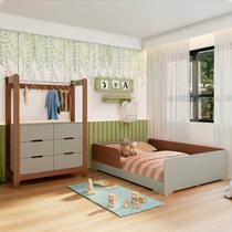 Quarto Infantil Completo Guarda-roupa Closet e Cama Casal Montessoriana 100% Mdf Olivia e Mark Quarto Infantil Completo Guarda-roupa Closet e Cama Casal Montessoriana 100% Mdf Olivia e Mark