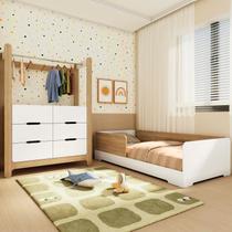 Quarto Infantil Completo Guarda-roupa Closet e Cama Solteiro Montessoriana Olivia e Mark
