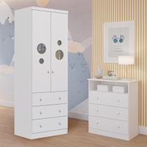 Quarto Infantil Completo Guarda Roupas 2 Portas 3 Gavetas Bolinha Gaveteiro 3 Gavetas Smim 100% MDF Quarto Infantil Completo Guarda Roupas 2 Portas 3 Gavetas Bolinha Gaveteiro 3 Gavetas Smim 100% MDF