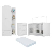 Quarto Infantil Completo João e Maria com Berço 3x1 e Colchão Incluso Multimóveis Branco/Colorido Quarto Infantil Completo João e Maria com Berço 3x1 e Colchão Incluso Multimóveis Branco/Colorido