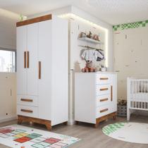 Quarto Infantil Completo Kids 4 Portas 6 Gavetas Branco/Nature - Panorama Móveis