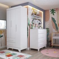 Quarto Infantil Completo Kids 4 Portas 6 Gavetas Branco - Panorama Móveis