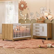 Quarto Infantil Completo Lion 1 Porta 4 Gavetas Branco/Freijo - Pnr Móveis