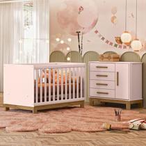 Quarto Infantil Completo Lion 1 Porta 4 Gavetas Rosa - Pnr Móveis