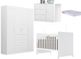 Quarto Infantil Completo Livia Branco com Colchão - Móveis Canaã