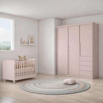 Quarto Infantil Completo Pérola com Guarda Roupa 3 Portas e Berço Mini Cama Rosê - Phoenix Baby Quarto Infantil Completo Pérola com Guarda Roupa 3 Portas e Berço Mini Cama Rosê - Phoenix Baby