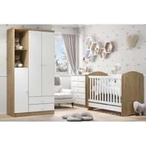 Quarto Infantil Completo Quarto (Bebê) Completo Henn Bala de Menta Rústico/Branco - Henn