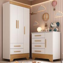 Quarto Infantil Completo Soninho 4 Portas 6 Gavetas Branco/Cinamomo - Panorama Móveis Quarto Infantil Completo Soninho 4 Portas 6 Gavetas Branco/Cinamomo - Panorama Móveis