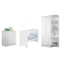 Quarto Infantil Doce Sonho - Berço Simples - Branco/Branco Quarto Infantil Doce Sonho - Berço Simples - Branco/Branco
