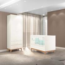 Quarto Infantil Duplo 100% MDF Tuboarte Guarda-Roupas Kevin e Berço Lucca