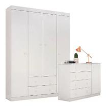 Quarto Infantil Guarda Roupa 4 Portas Cômoda Sapateira