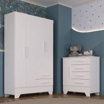 Quarto Infantil Guarda Roupa 4 Portas e Cômoda Catavento Rodial Quarto Infantil Guarda Roupa 4 Portas e Cômoda Catavento Rodial