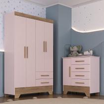 Quarto Infantil Guarda Roupa 4 Portas e Cômoda Catavento Rodial Quarto Infantil Guarda Roupa 4 Portas e Cômoda Catavento Rodial