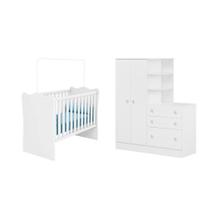 Quarto Infantil Guarda Roupa com Comoda e Berço - FdECOR