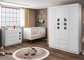 Quarto Infantil Lívia Phoenix Baby com Berço Q Encanto _ Branco
