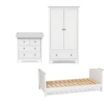 Quarto Infantil Mini Cama Guarda Roupa Cômoda em Madeira Branco Nest Artemobili