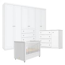 Quarto Infantil Mississipi 6 Portas Com Berço Tutto New Branco Fosco - Henn Quarto Infantil Mississipi 6 Portas Com Berço Tutto New Branco Fosco - Henn