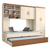 Quarto Infantil Modulado 4 Portas com Bicama Chiara Off White Carvalho Phoenix
