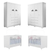 Quarto infantil para Gêmeos, 02 guarda roupa e 02 berços