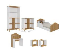 Quarto Infantil Permobili Casinha cama mesinha estantes MDF