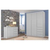 Quarto Infantil Perola com Guarda Roupa 3 portas + Cômoda 4 gavetas - Phoenix Baby Quarto Infantil Perola com Guarda Roupa 3 portas + Cômoda 4 gavetas - Phoenix Baby