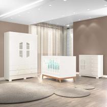 Quarto Infantil Triplo 100% em MDF com Berço 2 em 1 Tuboarte Cristal Berço Cristal