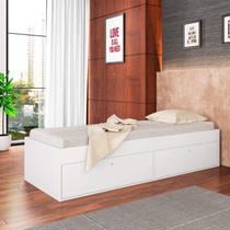 Quarto Juvenil com Cama Guarda Roupas e Mesa de Cabeceira 80 Tókio Branco