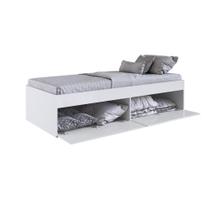 Quarto Juvenil com Cama Solteiro 80 e Mesa de Cabeceira Tókio Branco - Art In Móveis