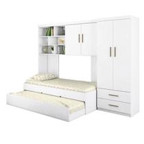 Quarto Juvenil com Guarda Roupa 2 Portas E Cama Embutida Mais Cama Auxiliar Quarto Juvenil com Guarda Roupa 2 Portas E Cama Embutida Mais Cama Auxiliar