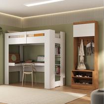 Quarto Juvenil Completo com Beliche e Sapateira Addis Espresso Móveis