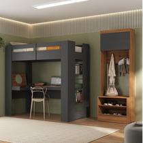 Quarto Juvenil Completo com Beliche e Sapateira Addis Espresso Móveis