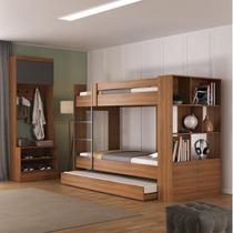 Quarto Juvenil Completo com Treliche e Sapateira Porto Espresso Móveis