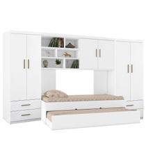Quarto Juvenil Modulado com Guarda Roupa, Bicama E Armario Aereo Quarto Juvenil Modulado com Guarda Roupa, Bicama E Armario Aereo