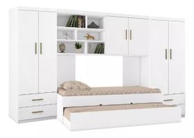 Quarto Juvenil Modulado com Guarda Roupa Bicama E Armario Aereo Quarto Juvenil Modulado com Guarda Roupa Bicama E Armario Aereo