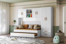 Quarto Juvenil Modulado Onix Guarda Roupa, Modulo Aereo e Cama com Auxiliar Flex - Peternella Quarto Juvenil Modulado Onix Guarda Roupa, Modulo Aereo e Cama com Auxiliar Flex - Peternella