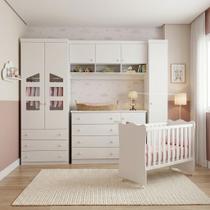 Quarto Ludi 100% MDF Guarda Roupa Roupeiro e Cômoda + Berço Doce Sonho Branco Quarto Ludi 100% MDF Guarda Roupa Roupeiro e Cômoda + Berço Doce Sonho Branco