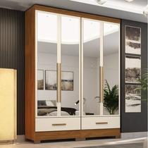Quarto Modulado 100% MDF 2 Peças 4 Portas 2 Gavetas com Espelhos Smart Plus Espresso Móveis Bege/Cinamomo/Offwhite Quarto Modulado 100% MDF 2 Peças 4 Portas 2 Gavetas com Espelhos Smart Plus Espresso Móveis Bege/Cinamomo/Offwhite