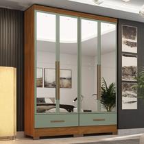 Quarto Modulado 100% MDF 2 Peças 4 Portas 2 Gavetas com Espelhos Smart Plus Espresso Móveis